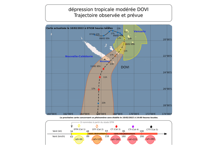 Dovi devrait atteindre le stade de dépression tropicale forte dans l’après-midi
