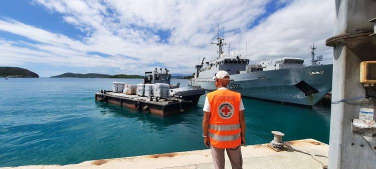 Solidarité des Forces Armées Françaises du Pacifique pour les Tongiens.