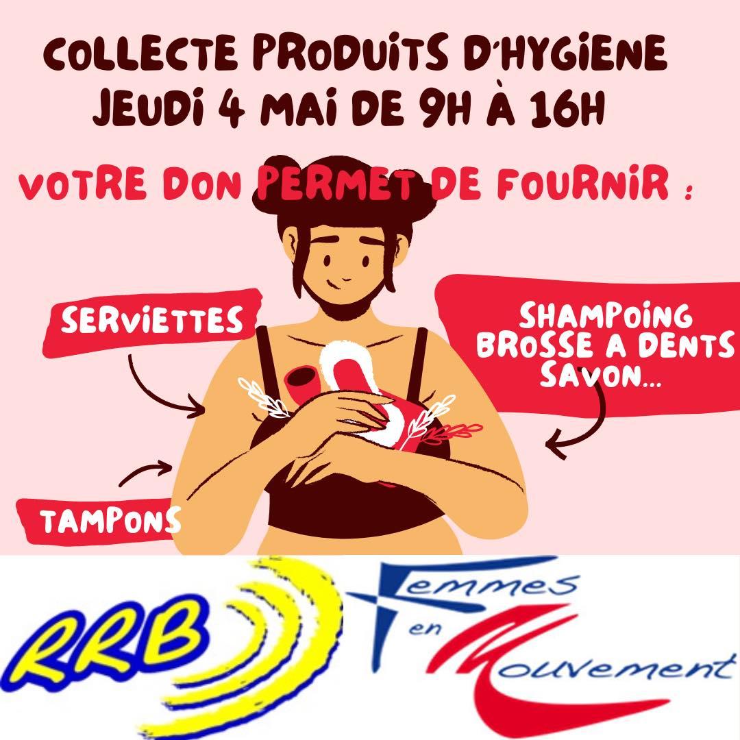 Collecte de produits d'hygiène demain à RRB