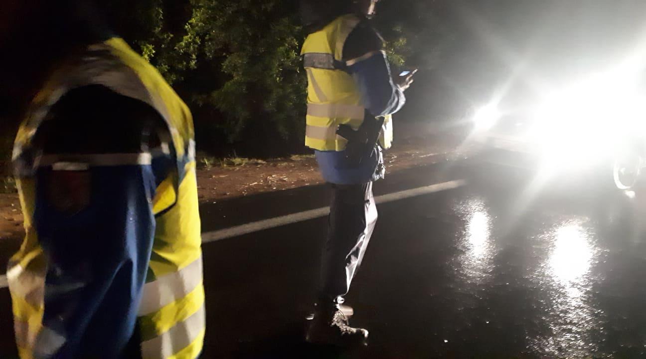 Les gendarmes mobilisés sur la RP1 cette nuit.