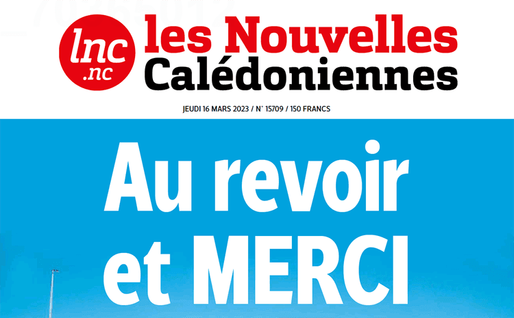 Le dernier numéro des Nouvelles Calédoniennes