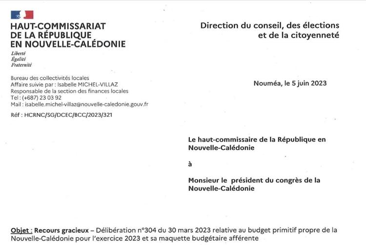 Le budget de la Nouvelle Calédonie entaché d'illégalité pour insincérité