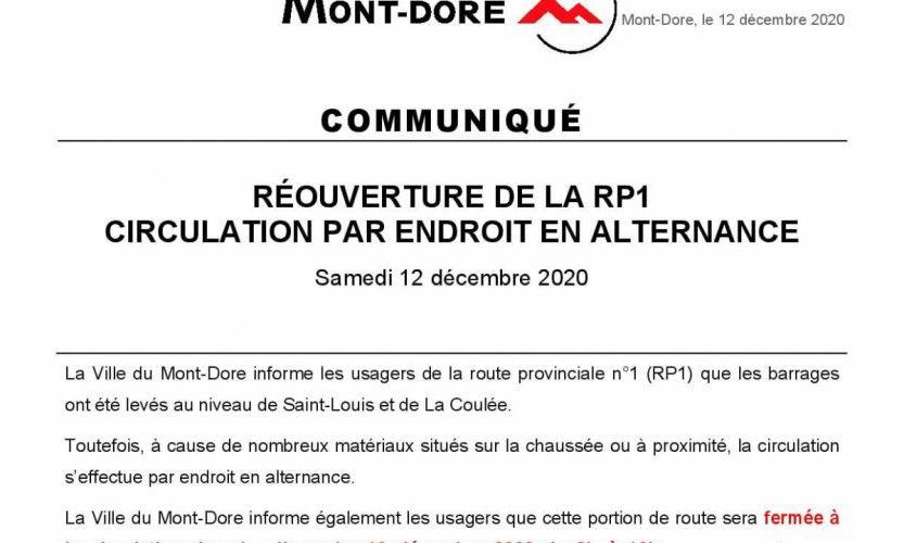 La RP1 réouverte aux usagers