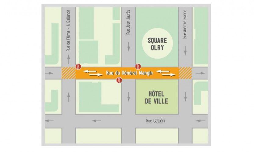 Nouméa. La rue Mangin à double sens