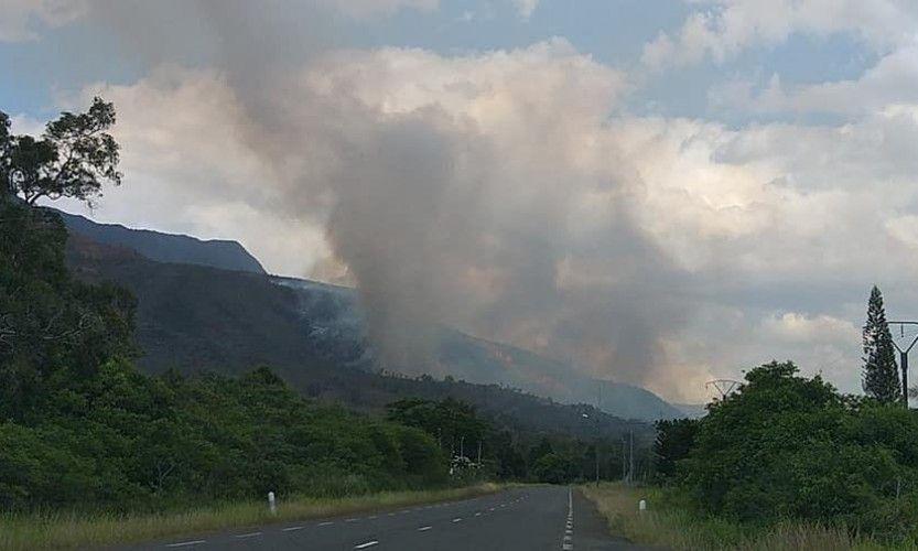 Un important feu de brousse à Poya